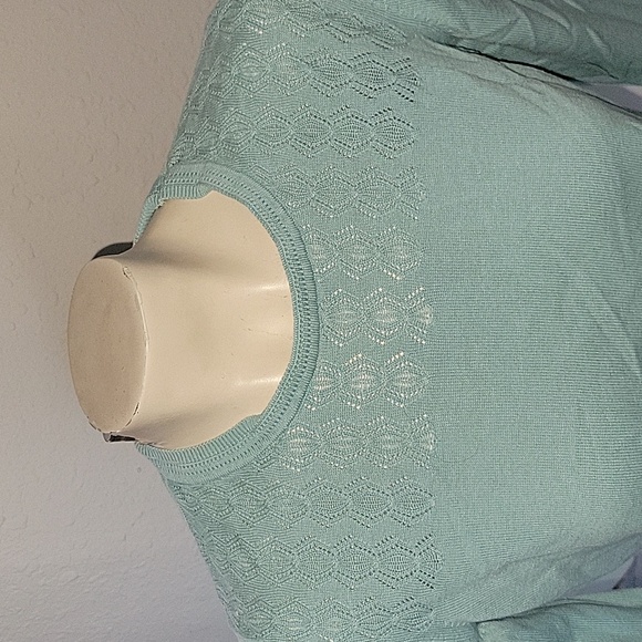 BANANA REPUBLIC Aqua Blue Crew Neck Sweater M‎ Academia Y2K 90's Retro Outdoor - Picture 4 of 6